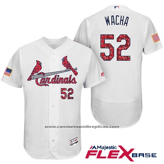 Camiseta Beisbol Hombre St. Louis Cardinals 2017 Estrellas y Rayas Michael Wacha Blanco Flex Base